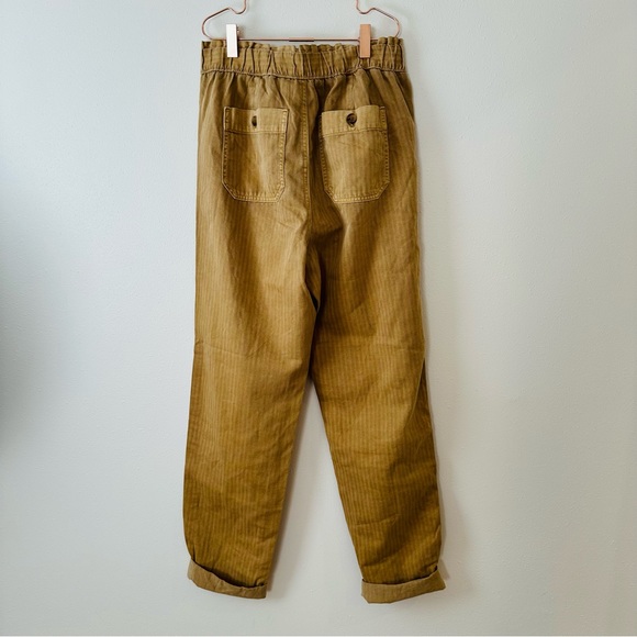 Gap Casual Elastic High Waisted Paper Bag Khakis Pants with Pockets tan - Picture 11 of 11